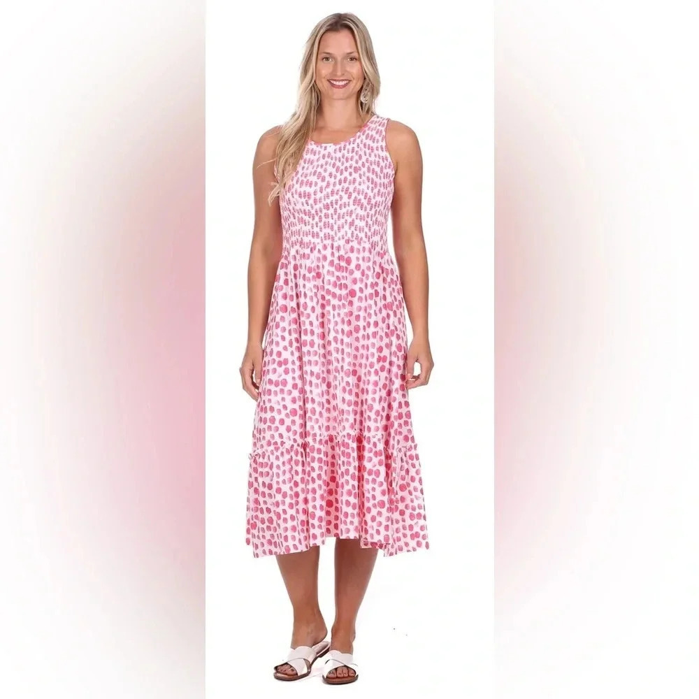 Duffield Lane Jane Dress in Pink Watercolor Dot